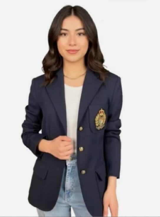 American Living Jackets & Blazers - American Living Blue Crest Wool Blazer Jacket Gold Button Preppy Academia 14 NEW